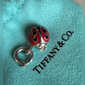***Rare Tiffany & Co Ladybug charm Pendant in Red enamel